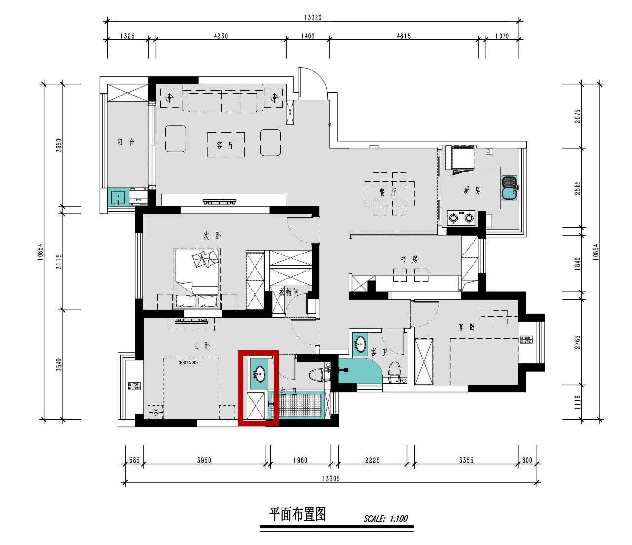 南京聚寶山莊137平米現代風(fēng)格裝修  年輕人的婚房可以這樣裝修13平面布置圖