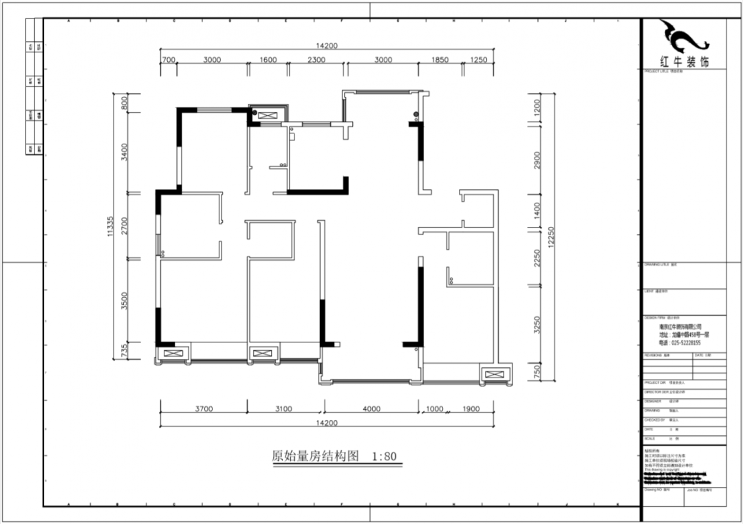 蔣琛_紅牛設計--電建洺悅府160㎡現代風(fēng)格02戶(hù)型分析_160原始量房結構圖