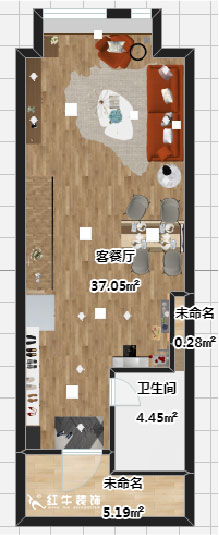 吳波_明發(fā)銀河城1-407-40㎡挑高-現代風(fēng)格00彩平圖