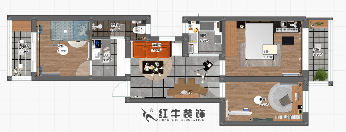 吳波_馬道街26-1-701-76㎡-現代風(fēng)格00彩平圖