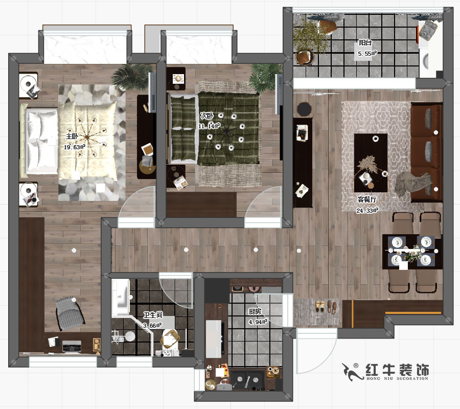 劉小勇_仙林悅城7-2403-89㎡-現代簡(jiǎn)約風(fēng)格_2室1衛_成品家￥11