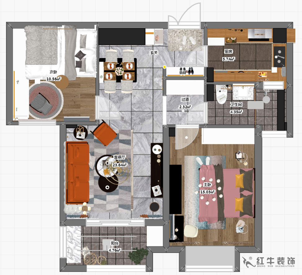 劉萍萍_旭日愛(ài)上城5區3-2405-90㎡-輕奢風(fēng)格_2室2廳1衛（老房裝修）_定制家￥124010_全包12