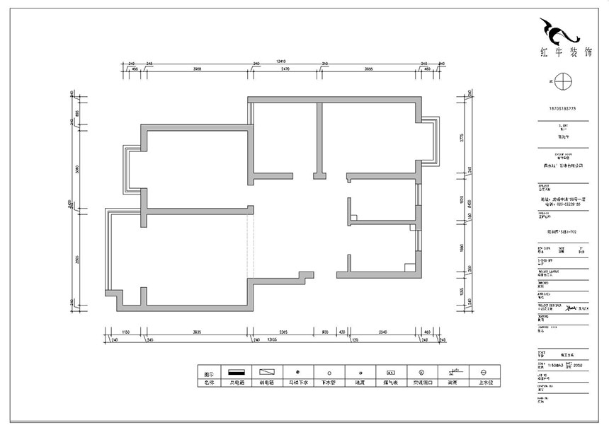 朱明琪_雙和園15-1-702-95㎡-簡(jiǎn)美風(fēng)格_3室2廳1衛（老房裝修）_成品家￥128088_全包13萬(wàn)00_01原始結構圖