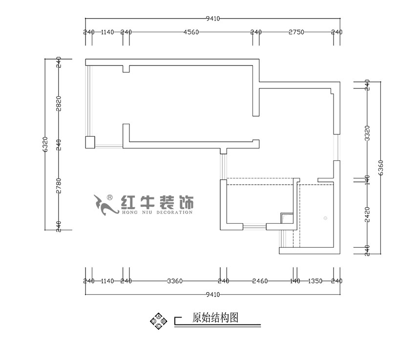 張智猿_銀龍四期11棟2-706-42㎡-現代簡(jiǎn)約風(fēng)格_1室1廳1衛（老房裝修）_定制家￥79453_全包8萬(wàn)00_01原始結構圖