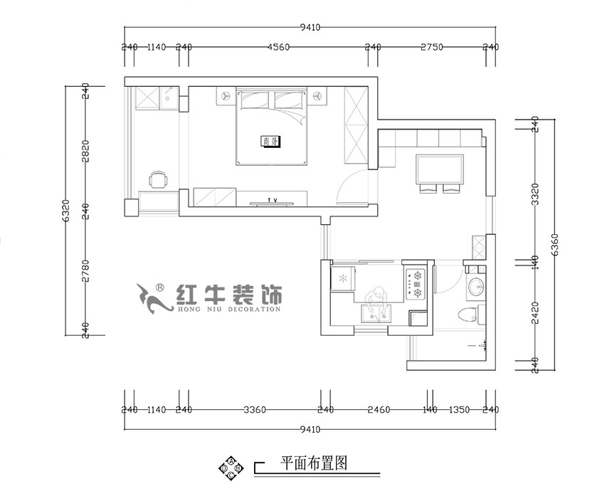 張智猿_銀龍四期11棟2-706-42㎡-現代簡(jiǎn)約風(fēng)格_1室1廳1衛（老房裝修）_定制家￥79453_全包8萬(wàn)00_02平面布置圖