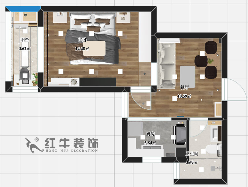 張智猿_銀龍四期11棟2-706-42㎡-現代簡(jiǎn)約風(fēng)格_1室1廳1衛（老房裝修）_定制家￥79453_全包8萬(wàn)00_03彩平圖