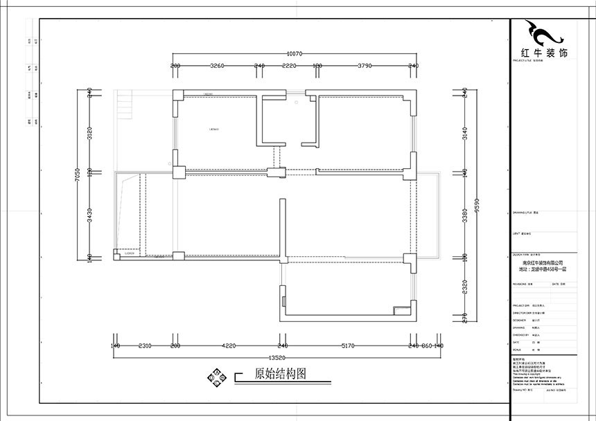 張智猿｜紅山山莊8-204-100㎡-簡(jiǎn)中風(fēng)格｜3室1廳1衛｜老房裝修｜定制家￥153700｜全包15萬(wàn)｜00_01原始結構圖