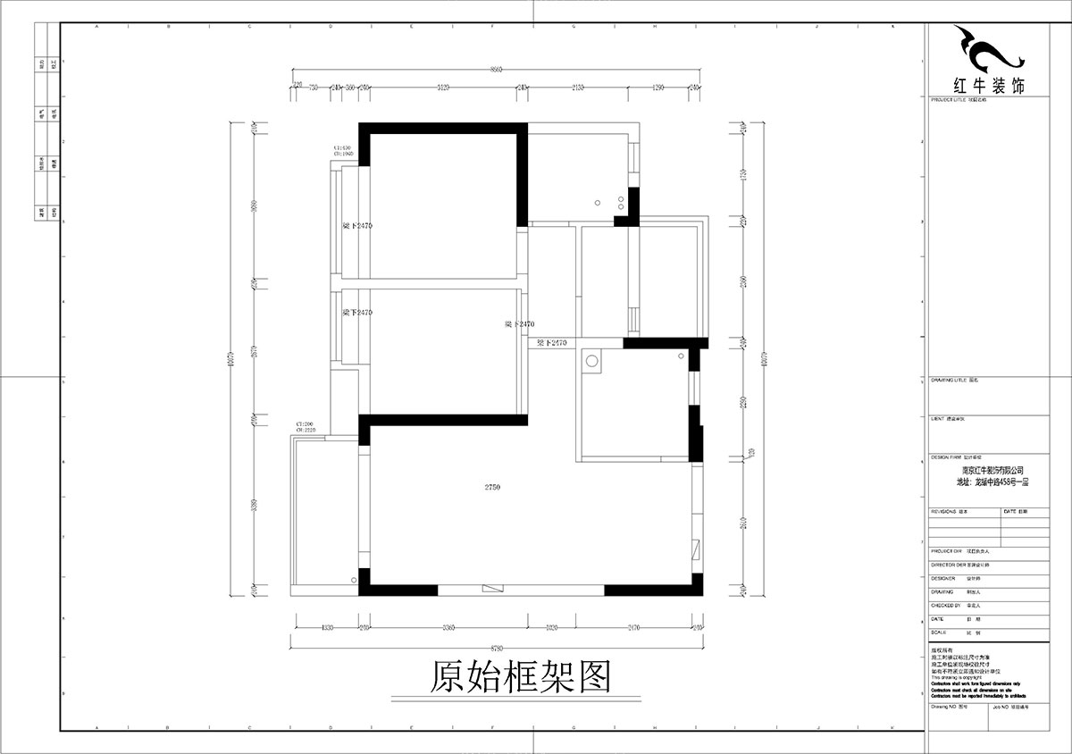 孟憲濤｜華潤幸福里10-2203-88㎡-簡(jiǎn)約風(fēng)格｜3室1廳1衛｜新房裝修｜定制家￥118229｜全包12萬(wàn)｜00_01原始框架圖