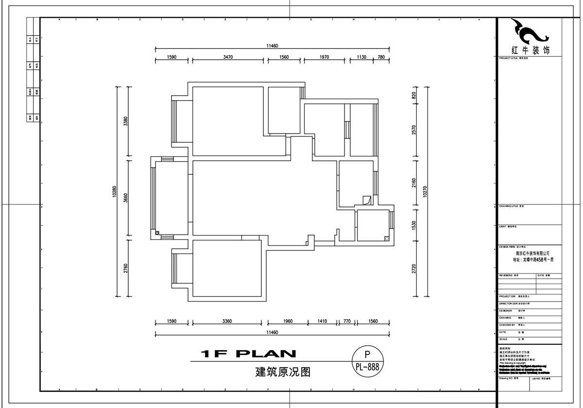 劉萍萍｜中南山錦花城10-1-802-97㎡-簡(jiǎn)約風(fēng)格｜3室2廳2衛｜老房裝修｜定制家￥132780｜全包14萬(wàn)｜00_01建筑原況圖