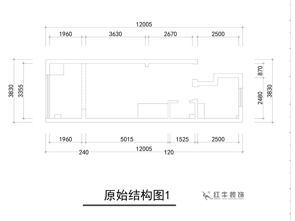 朱彥｜萬(wàn)科金色里程8-706-70㎡-簡(jiǎn)歐風(fēng)格｜復式35+35㎡｜2室2廳1衛｜定制家￥120000｜全包12萬(wàn)｜00_01原始結構圖1