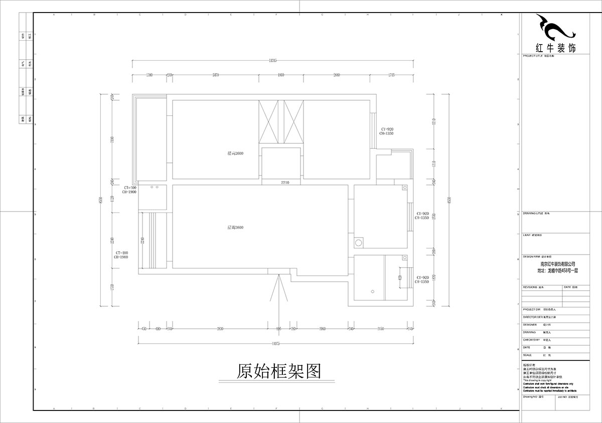 孟憲濤｜幸福美地12-2-404-85㎡-簡(jiǎn)約風(fēng)格｜2室2廳2衛｜老房裝修｜定制家￥109000｜全包12萬(wàn)｜00_01原始框架圖