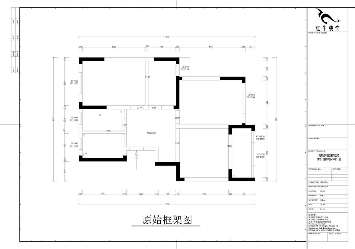 孟憲濤｜盤(pán)城新居43-2-1103-90㎡-簡(jiǎn)約風(fēng)格｜3室2廳1衛｜新房裝修｜定制家￥113156｜全包12萬(wàn)｜00_01原始框架圖