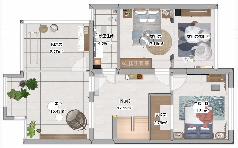 吳波｜錢(qián)塘望景20-2-505-140㎡-現代風(fēng)格｜4室2廳2衛｜舊房裝修｜定制家￥171024｜全包17