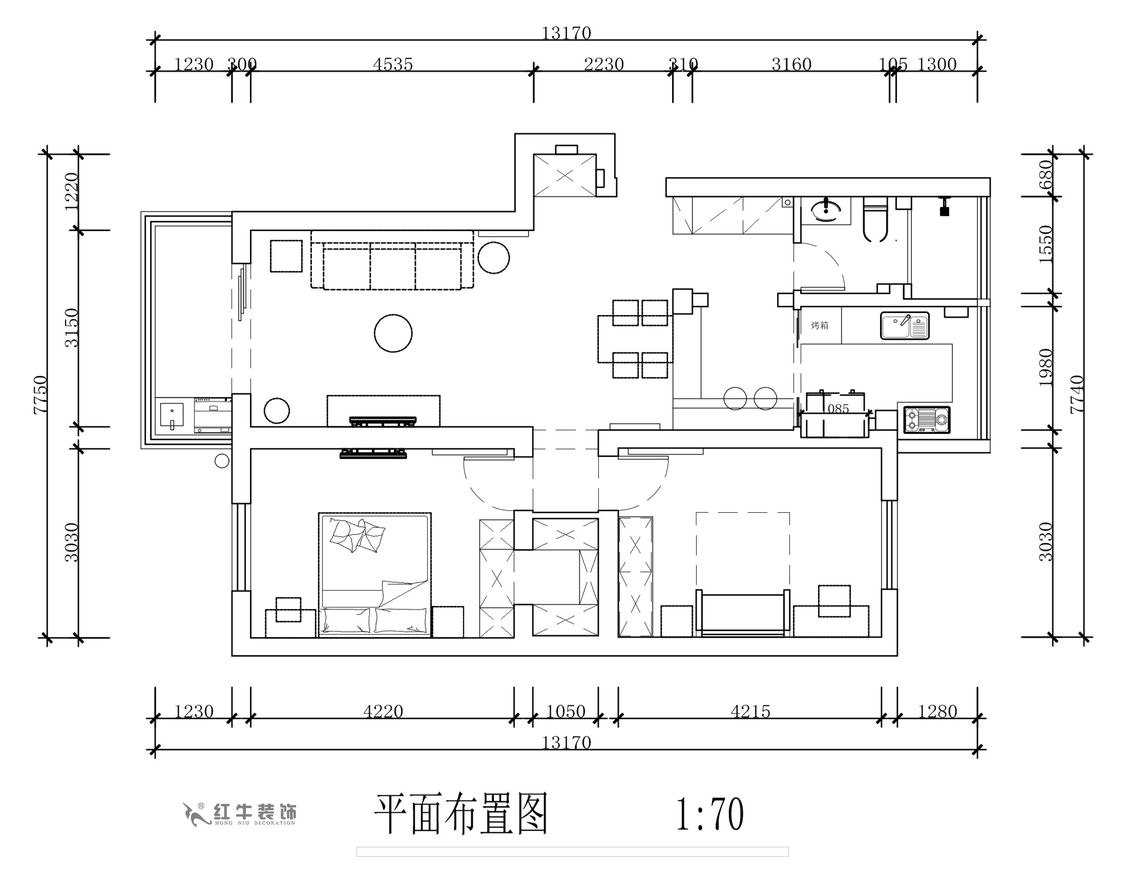 蔣?。旄@43-401-90㎡-現代簡(jiǎn)約風(fēng)格｜2室1廳1衛｜舊房裝修｜定制家￥122757｜全包12萬(wàn)｜00_02平面布置圖