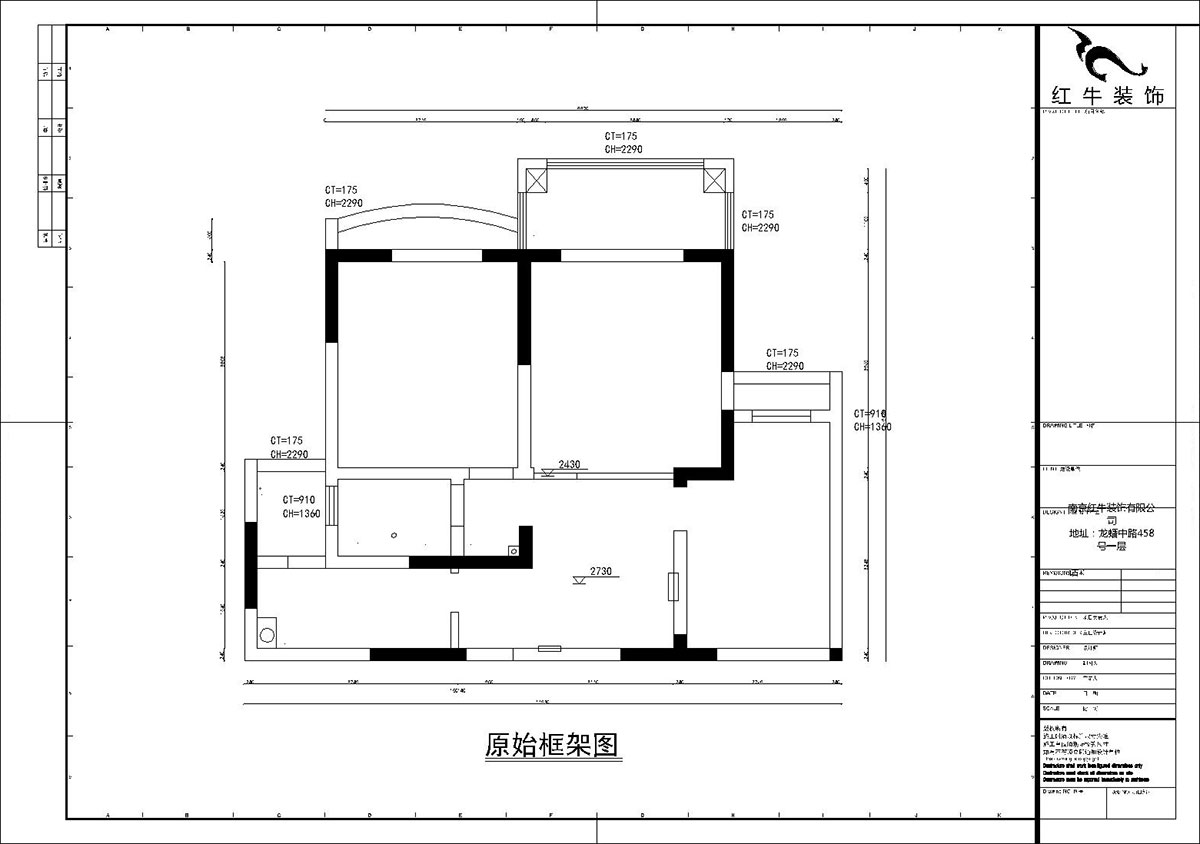 【實(shí)景案例】孟憲濤｜銀河灣福苑-95㎡-簡(jiǎn)歐風(fēng)格｜2室2廳1衛｜婚房裝修｜定制家｜全包14萬(wàn)｜00_01匯景國際原始框架圖