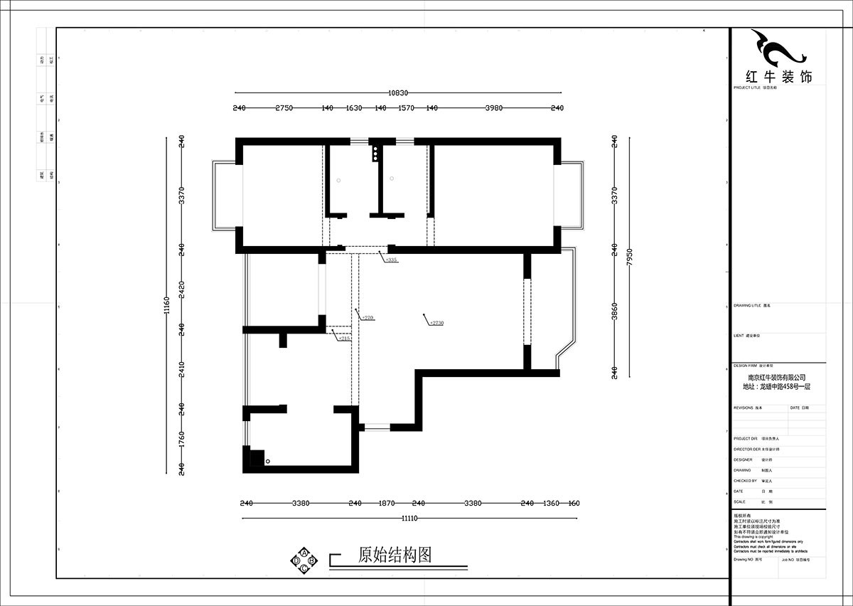 【實(shí)景案例】張智猿｜金域華府-120㎡-簡(jiǎn)約風(fēng)格｜3室1廳2衛｜老房裝修｜定制家｜全包16萬(wàn)｜00_01原始結構圖