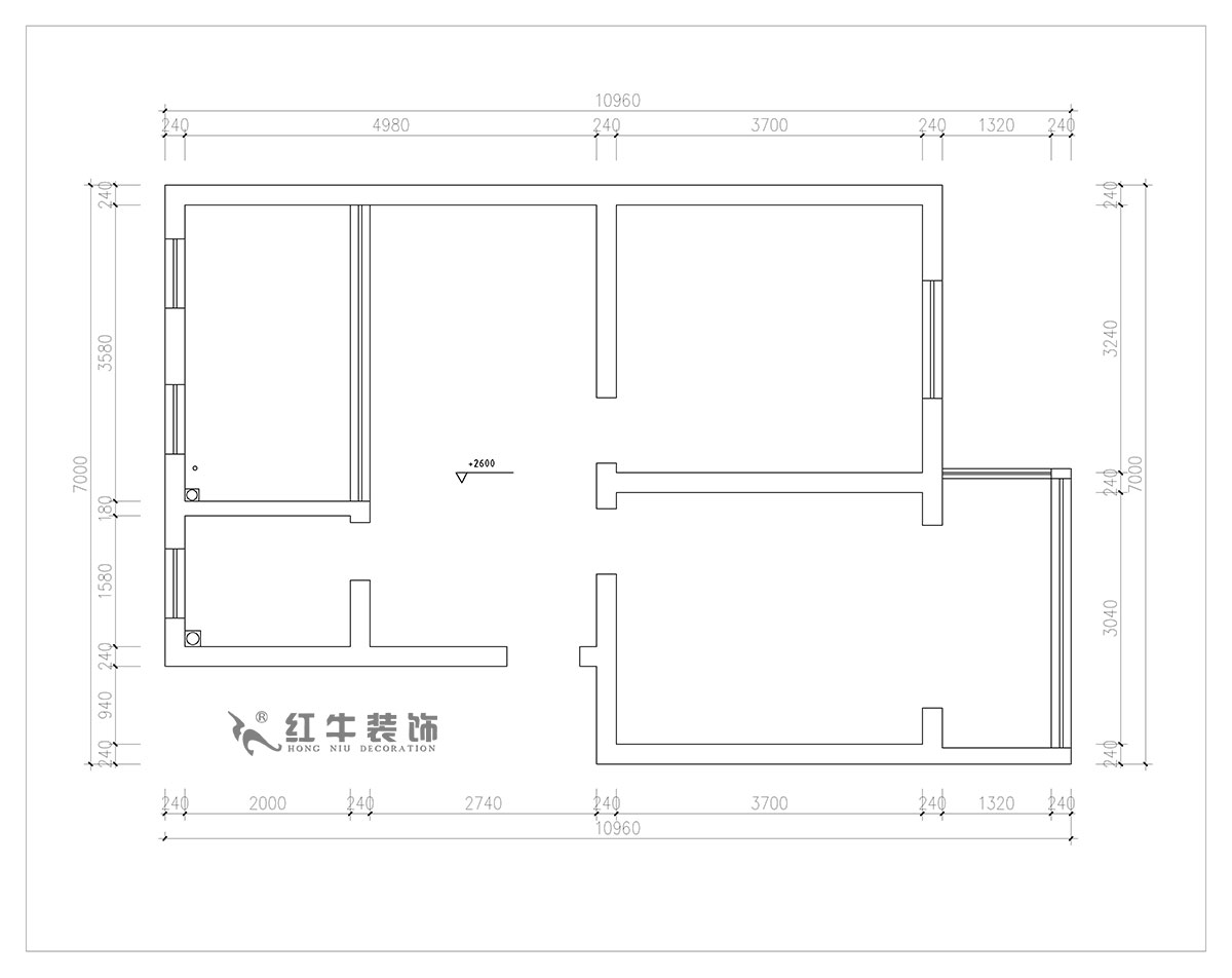 朱明琪｜旭光里57-4-407-69㎡-現代簡(jiǎn)約風(fēng)格｜2室2廳1衛｜老房翻新｜定制家￥113520｜全包11萬(wàn)｜00_01原始墻體圖