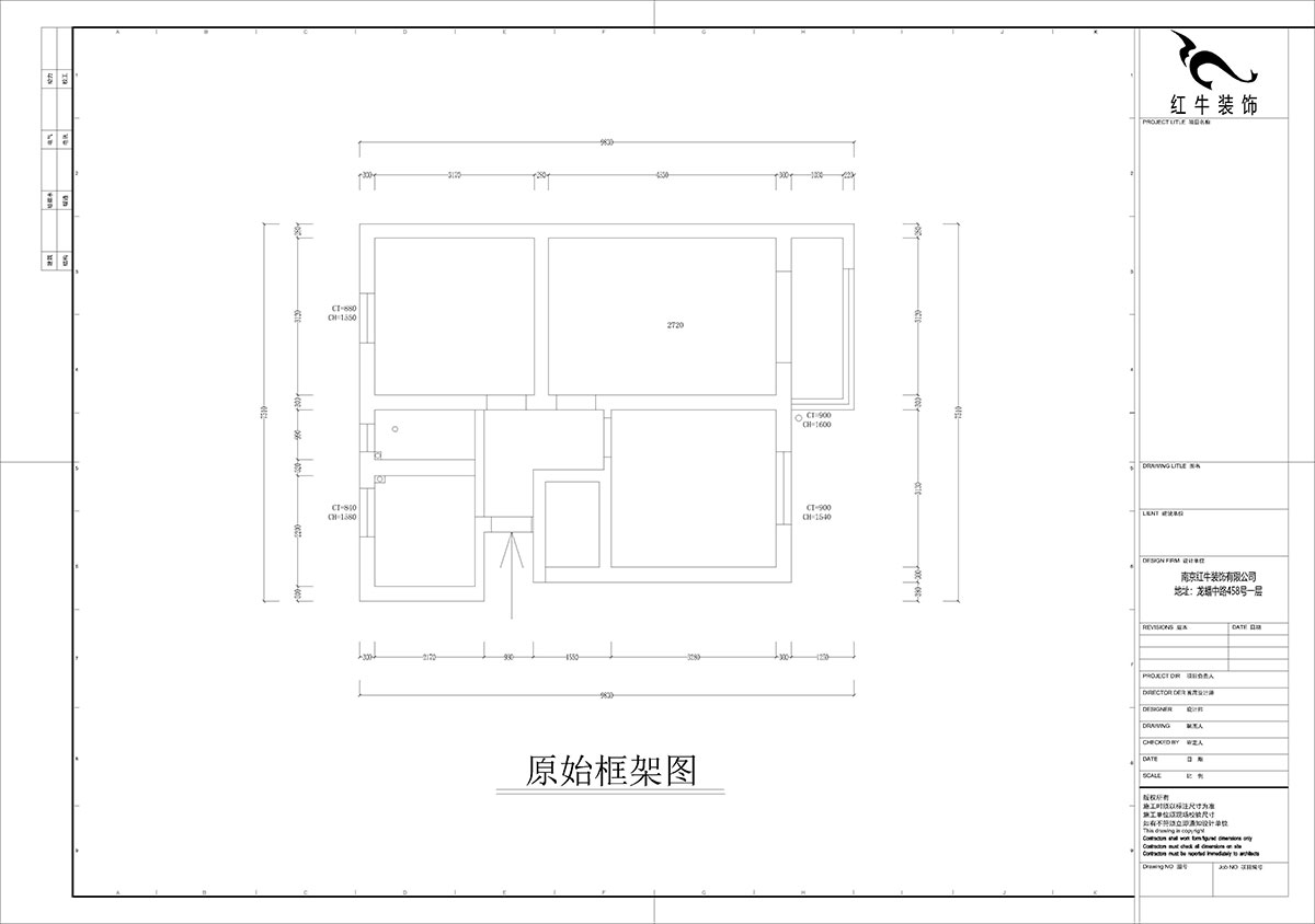 孟憲濤｜峨嵋嶺12號5-403-64㎡-現代簡(jiǎn)約風(fēng)格｜3室1廳1衛｜新房裝修｜定制家￥88600｜全包10萬(wàn)｜00_01原始框架圖