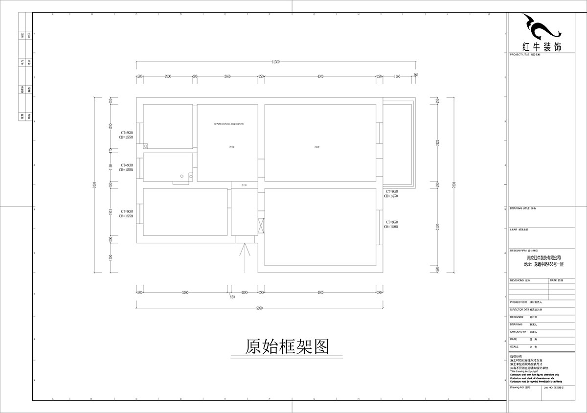 孟憲濤｜陳家牌坊2-404-74㎡-簡(jiǎn)約風(fēng)格｜3室1廳1衛｜新房裝修｜定制家｜全包12萬(wàn)｜00_01原始框架圖