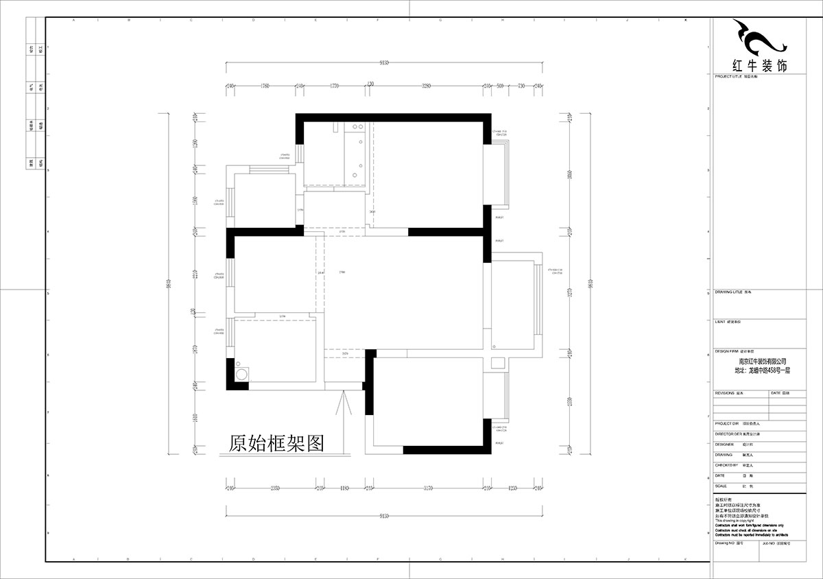 孟憲濤｜云祿花園12-801-80㎡-現代簡(jiǎn)約風(fēng)格｜3室1廳1衛｜新房裝修｜定制家｜全包12萬(wàn)｜00_01原始框架圖