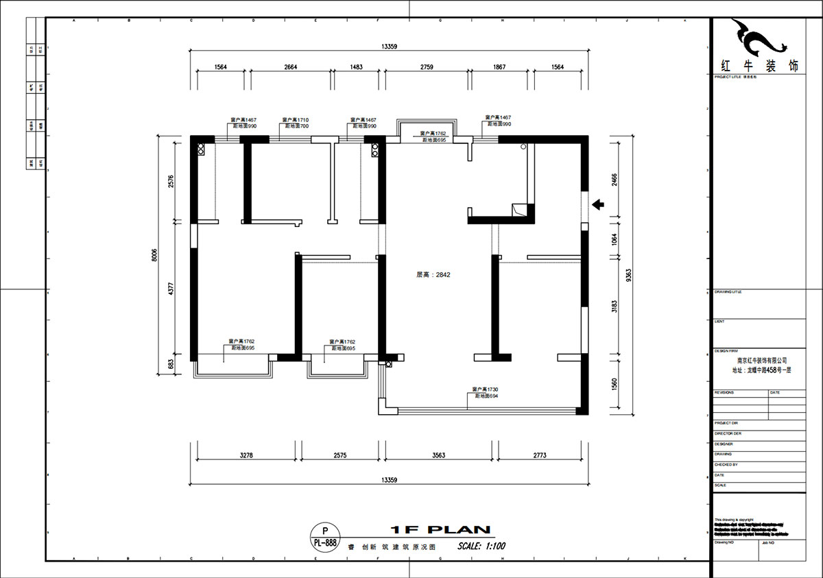 魏明花｜睿創(chuàng  )新筑3期C2-2204-132㎡-現代簡(jiǎn)約風(fēng)格｜4室2廳2衛｜毛坯房裝修｜定制家｜全包23萬(wàn)｜00_01建筑原況圖