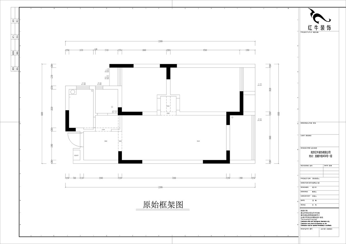 孟憲濤｜紫楊佳園2-505-85㎡-現代簡(jiǎn)約風(fēng)格｜2室2廳1衛｜老房裝修｜定制家｜全包12萬(wàn)｜00_01原始框架圖