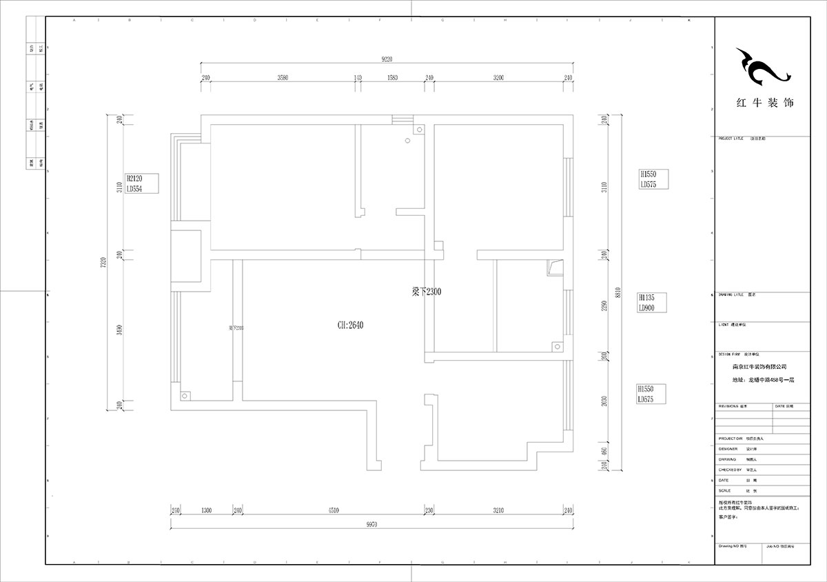 陸利民｜文墨花苑10-909-87㎡-現代風(fēng)格｜3室2廳1衛｜舊房裝修｜定制家｜全包12萬(wàn)｜00_01原始結構圖