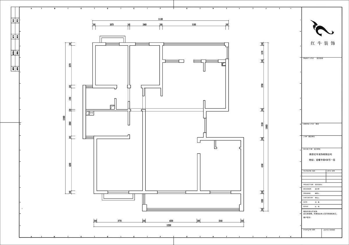 陸利民｜羊山湖14-502-160㎡+閣樓-現代風(fēng)格｜4室2廳2衛｜新房裝修｜定制家｜全包31萬(wàn)｜00_01原始結構圖