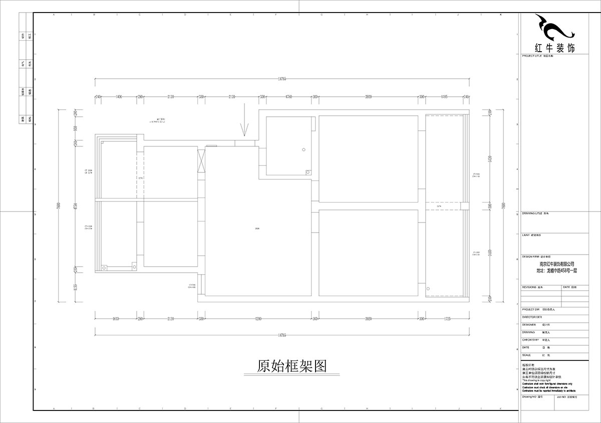 【實(shí)景案例】孟憲濤｜估衣廊18號305-100㎡-現代簡(jiǎn)約風(fēng)格｜3室2廳1衛｜老房裝修｜定制家｜全包13萬(wàn)｜00_01原始框架圖