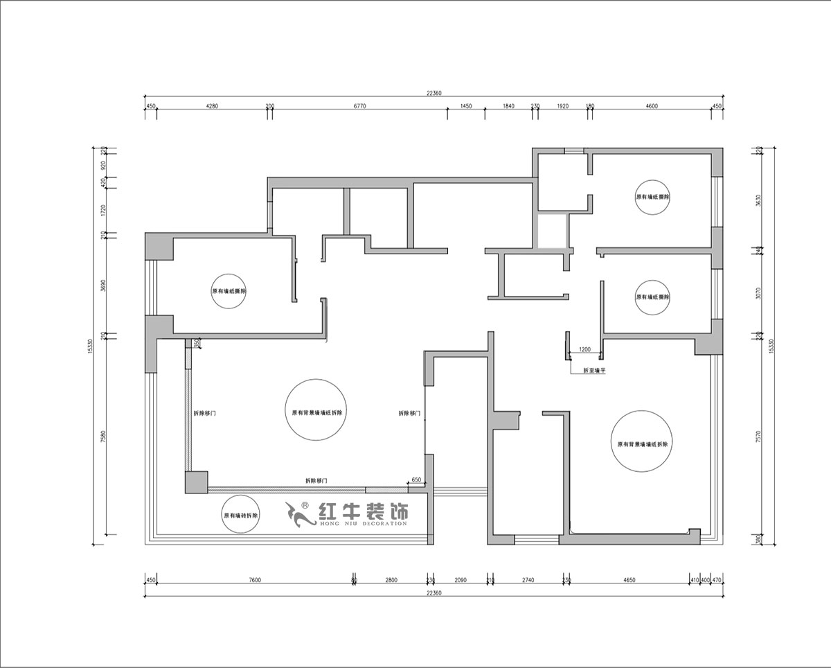 【實(shí)景案例】朱明琪｜天鵝堡花園-280㎡-現代輕奢風(fēng)格｜3室2廳2衛｜精裝修改造｜改造家｜全包30萬(wàn)｜00_01原始結構圖