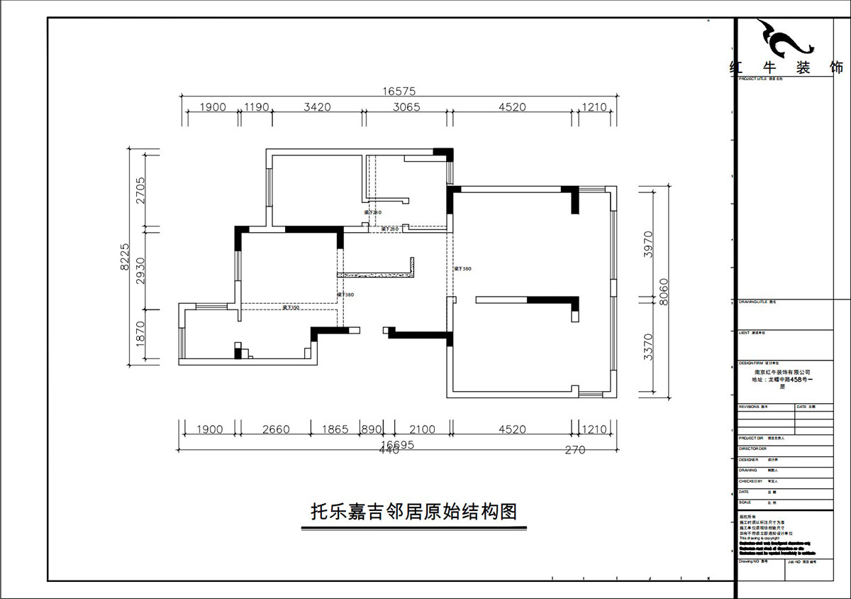 朱彥｜托樂(lè )嘉吉鄰居3-905-110㎡-現代風(fēng)格｜3室2廳1衛｜老房裝修｜定制家｜全包15萬(wàn)｜00_01原始結構圖