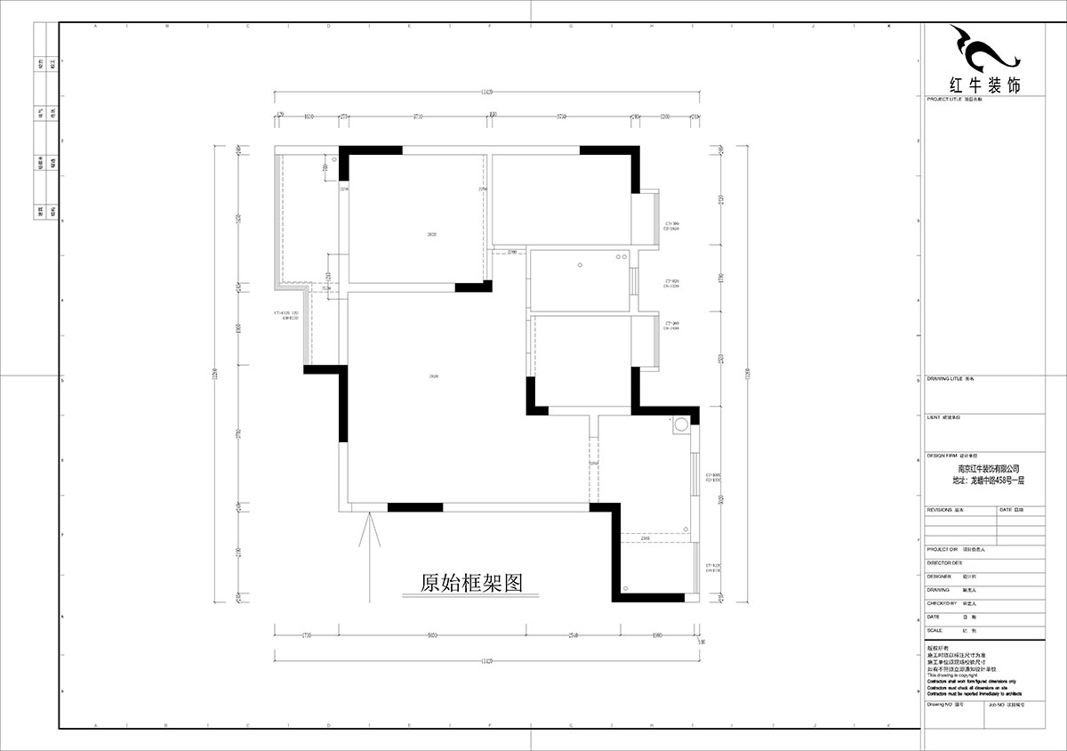 孟憲濤｜橋西苑2-1-1104-108㎡-簡(jiǎn)約風(fēng)格｜3室2廳1衛｜老房裝修｜定制家｜全包14萬(wàn)｜00_01原始框架圖