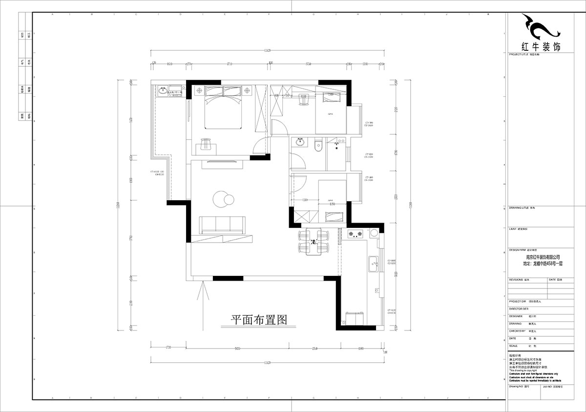 孟憲濤｜橋西苑2-1-1104-108㎡-簡(jiǎn)約風(fēng)格｜3室2廳1衛｜老房裝修｜定制家｜全包14萬(wàn)｜00_02平面布置圖