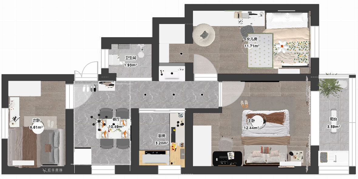 賈庭｜中山門(mén)小區12-401-65㎡-現代風(fēng)格｜3室1廳1廚1衛｜老房裝修｜定制家｜全包9