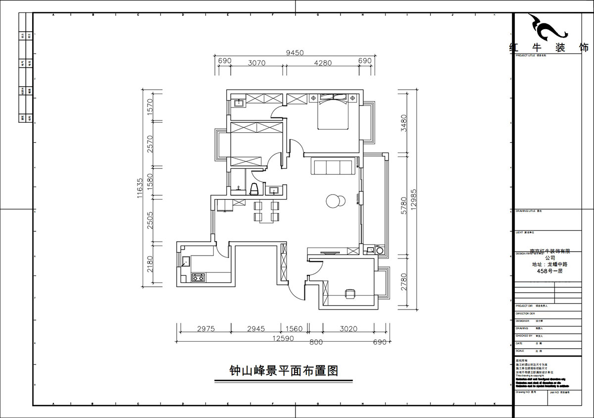 朱彥｜鐘山峰景15-803-128㎡-簡(jiǎn)約風(fēng)格｜3室2廳2衛｜新房裝修｜定制家｜全包13萬(wàn)｜00_02平面布置圖