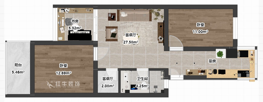 劉小勇｜御河苑6-209-82㎡-現代簡(jiǎn)約風(fēng)格｜3室2廳1衛｜老房裝修｜定制家｜全包11