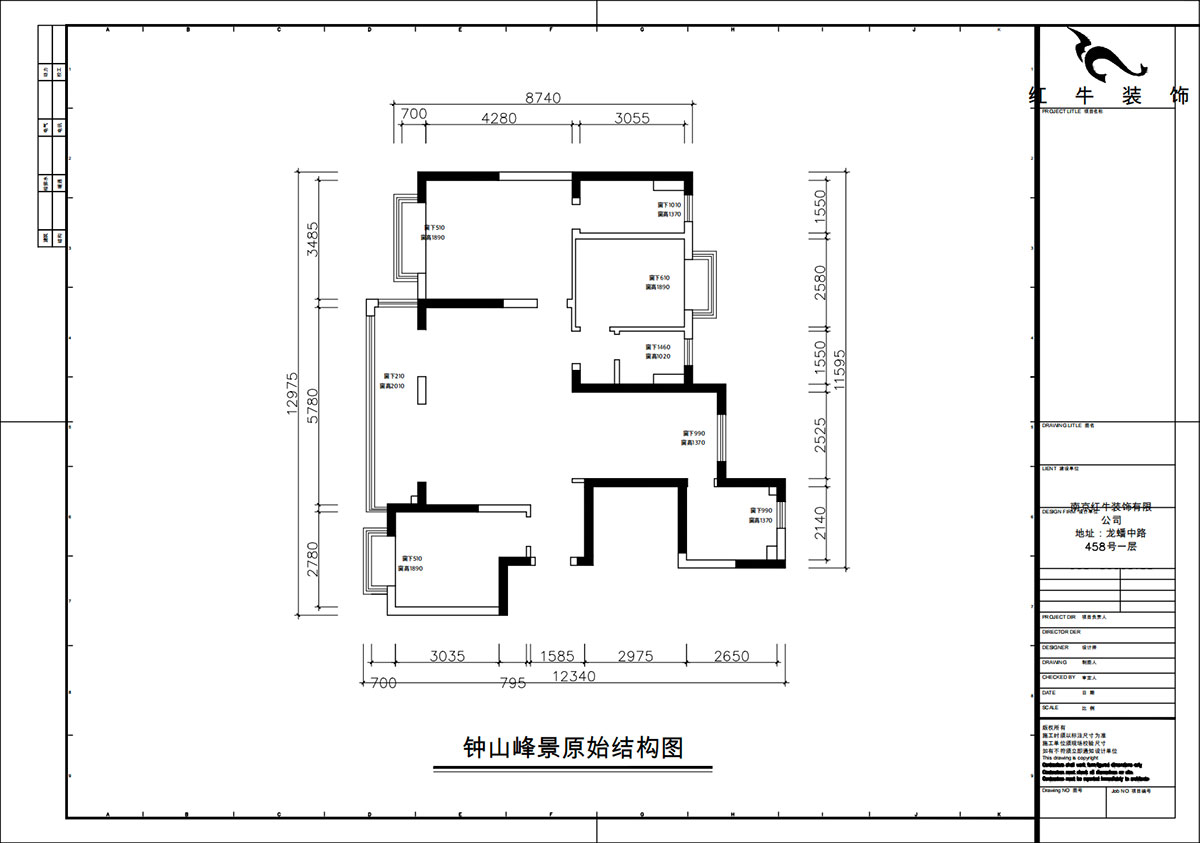 朱彥｜鐘山峰景5-1102-128㎡-現代簡(jiǎn)約風(fēng)格｜3室2廳2衛｜精裝修改造｜定制家｜全包14萬(wàn)｜00_01原始結構圖